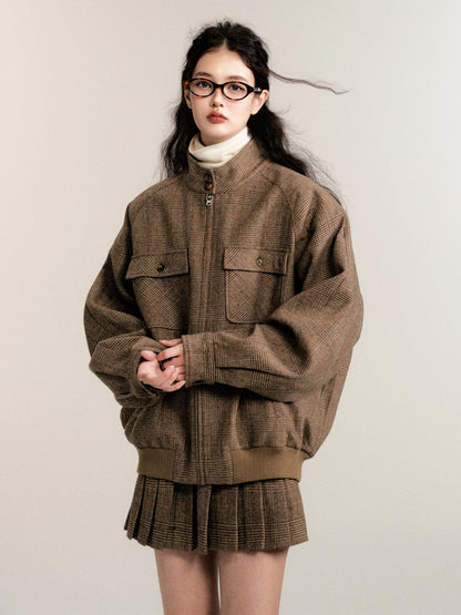 Vintage Collegiate Wool Jacket &amp; Mini Skirt Set