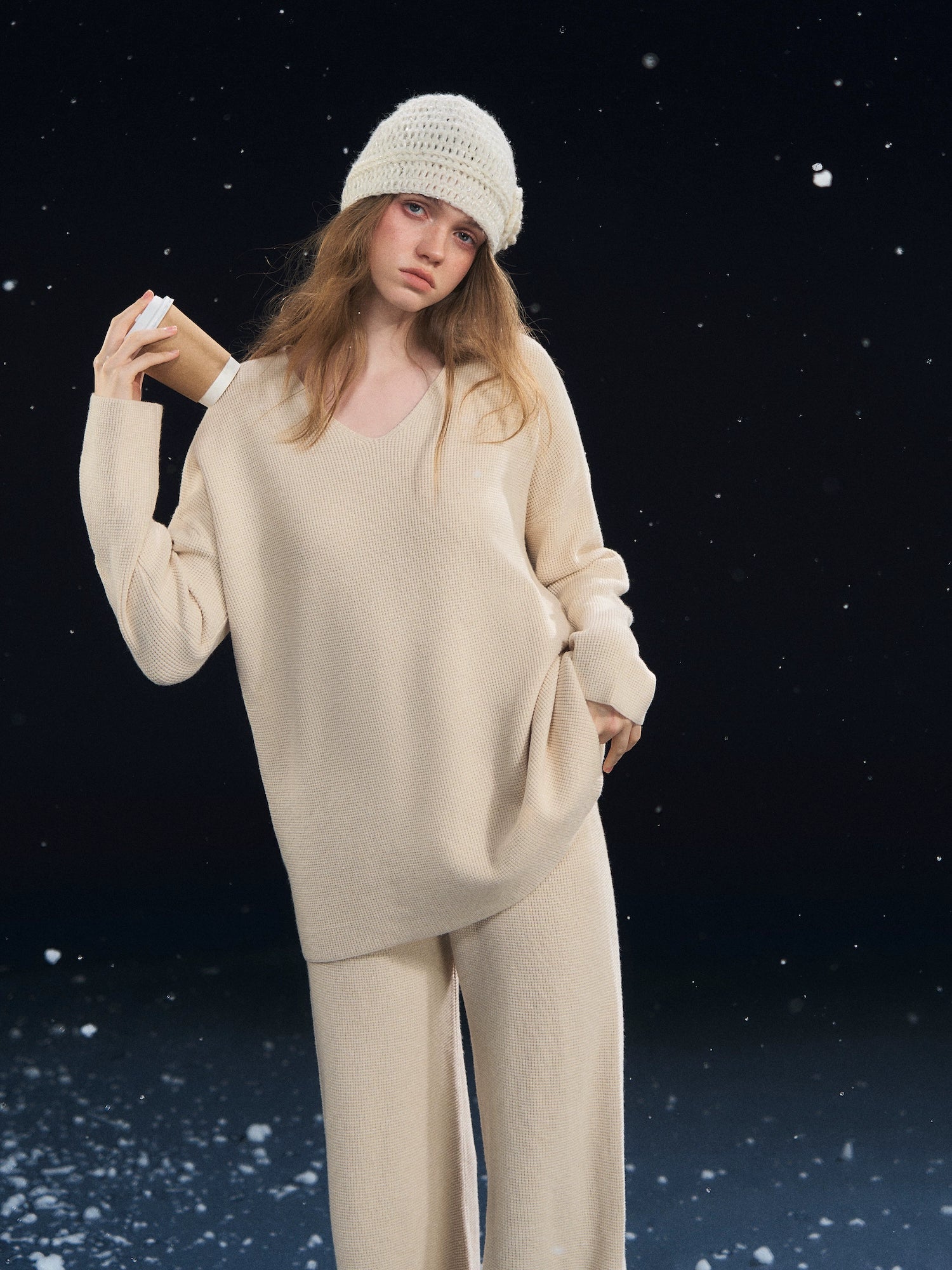 Waffle-Knit Lounge Set