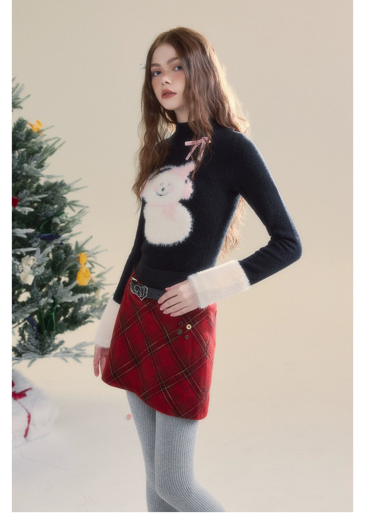 Black Snowman Mink Fur Sweater - CHINASQUAD