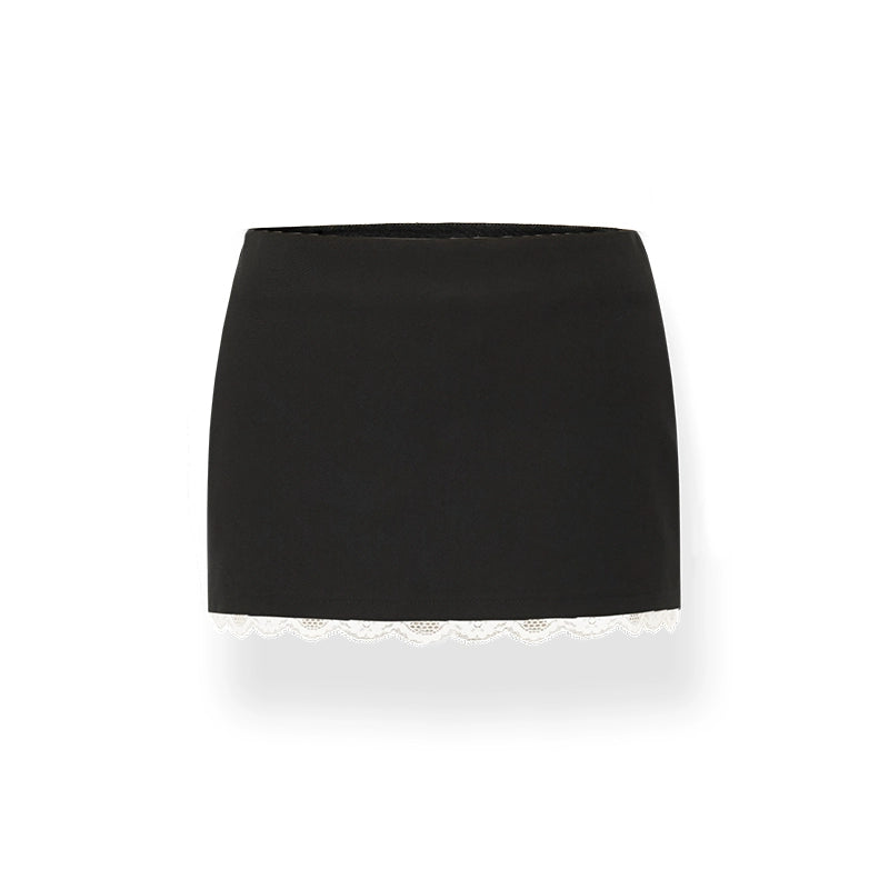 Lace-tied Bandeau Bra &amp; Low-waist  Skirt Set - CHINASQUAD