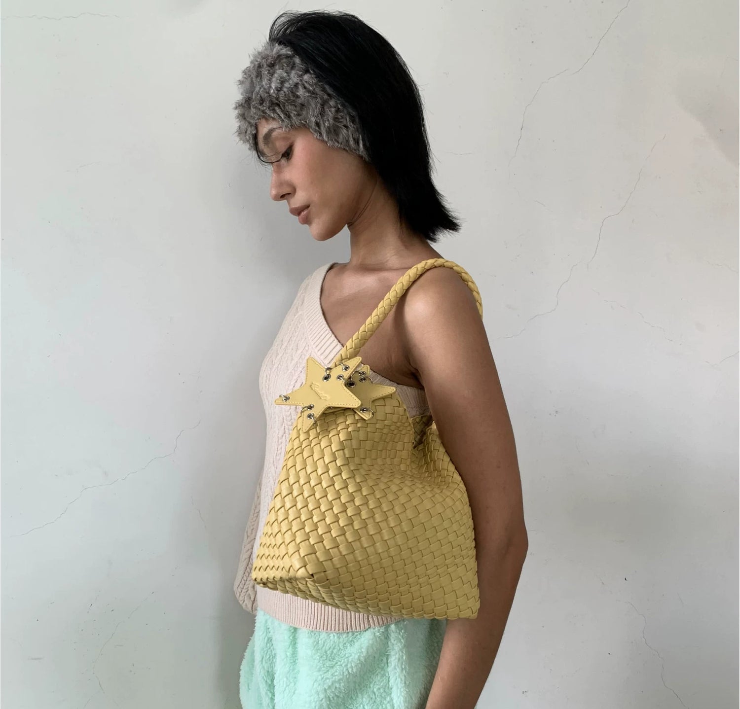 Large Woven Hobo Tote Shoulder Bag ECODAY