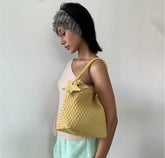 Large Woven Hobo Tote Shoulder Bag ECODAY