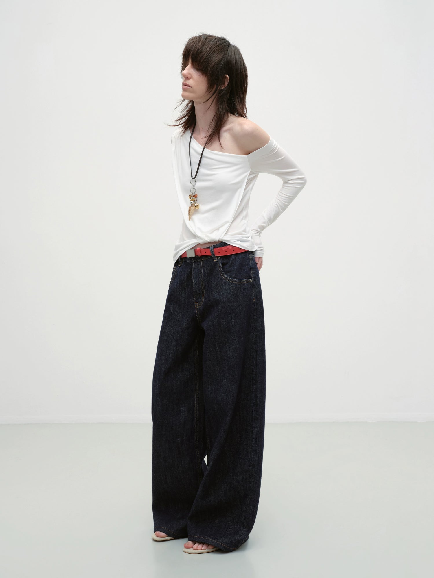 Chugangxi Draped One-Shoulder T-shirt