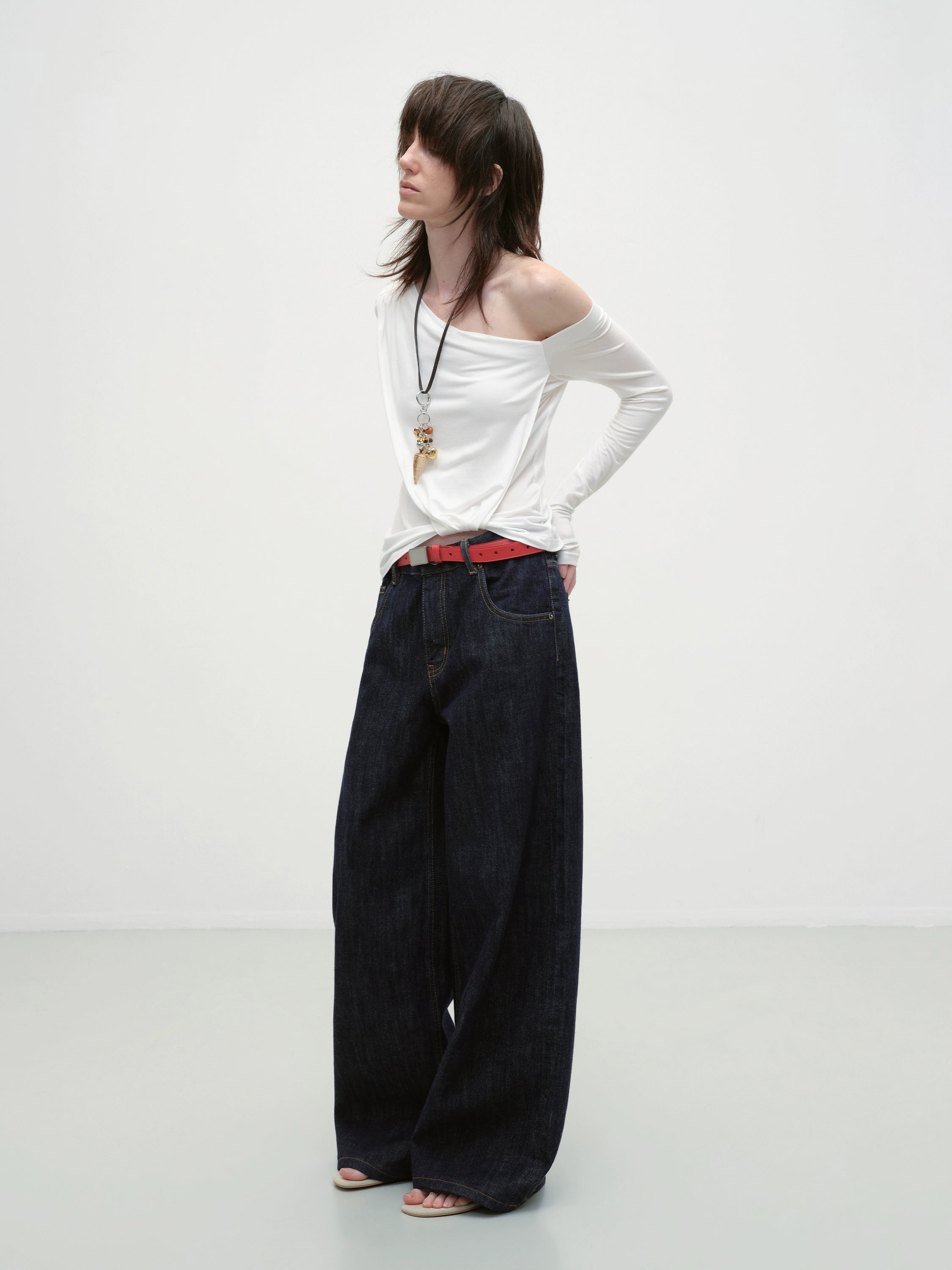 Chugangxi Draped One-Shoulder T-shirt