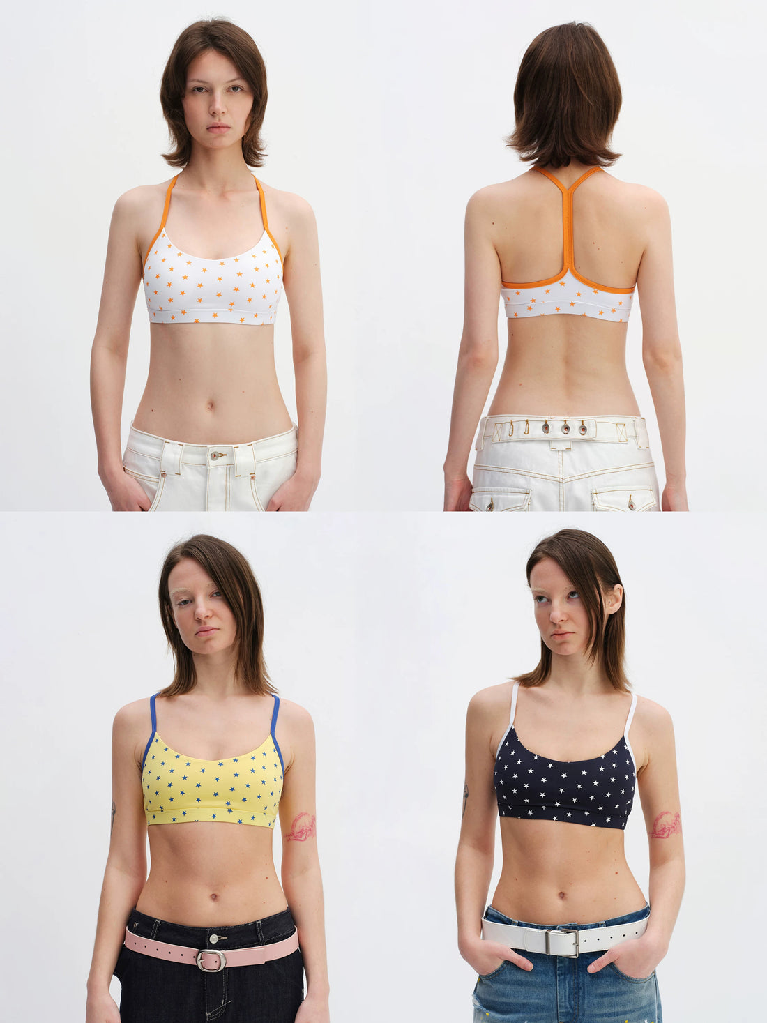 Star Print Racerback Sports Bra