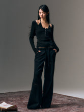 Black Patchowork Lace Drawstring Lounge Pants - CHINASQUAD