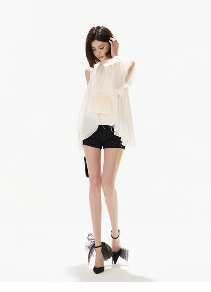 Vintage Court Halterneck Chiffon Sleeveless Blouse