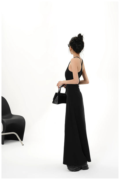 Built-In Bra Stretch Maxi Slip Dress