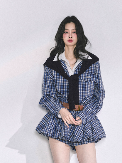 Hepburn-Style Bubble Hem Mini Dress