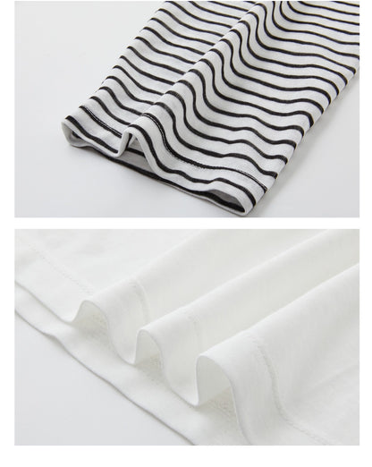 Striped Spliced Sunscreen Cover-up