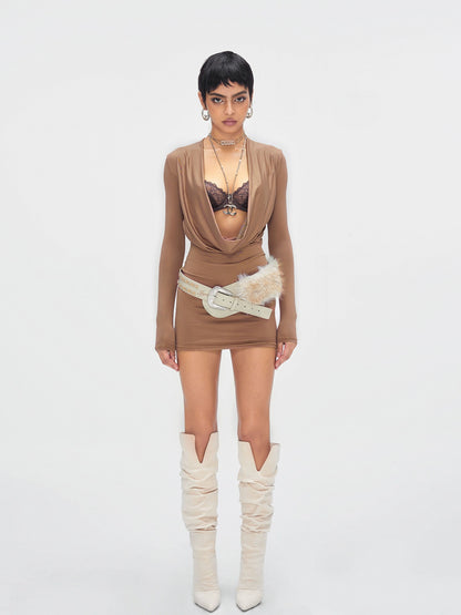 Contour-Fit Long-Sleeve Bodycon Dress