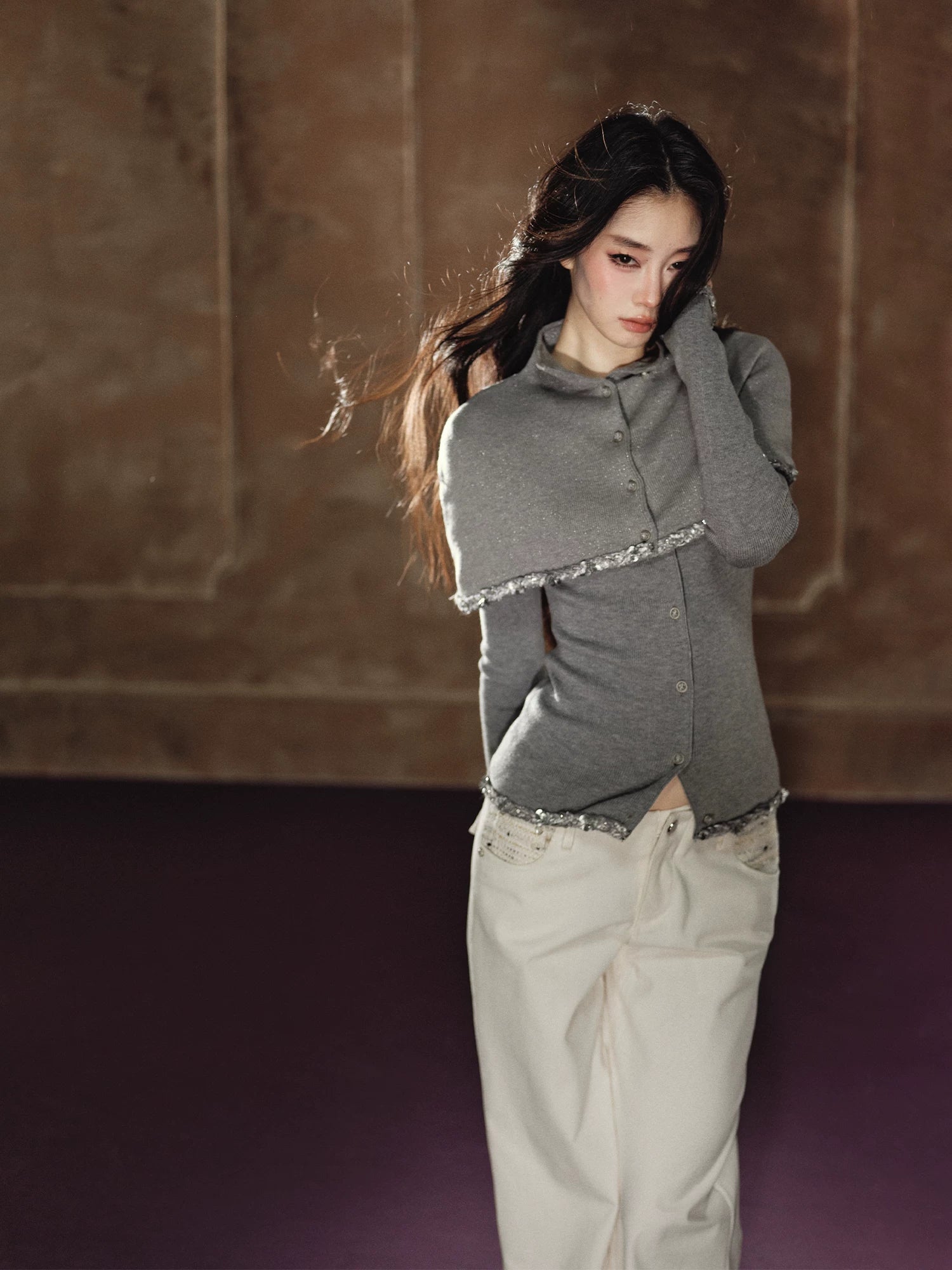 Detachable Cape Wool Knit Sweater