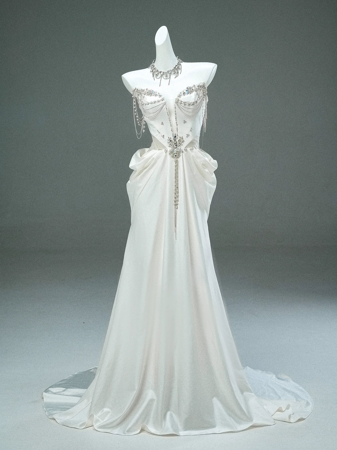 Precise Elegance Sculpted Satin Gown