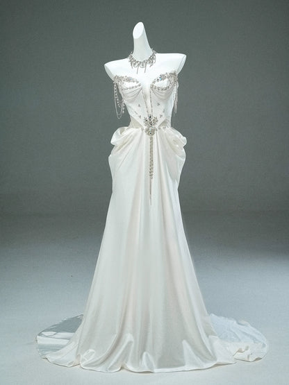 Precise Elegance Sculpted Satin Gown