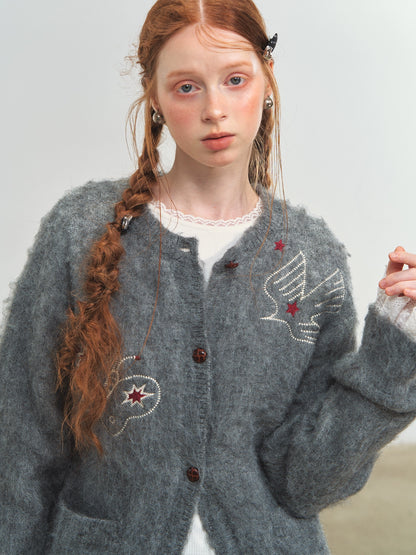Birds and Butterflies Knit Cardigan