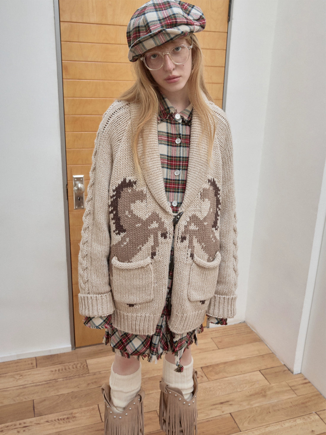 Vintage Plaid Newsboy Cap