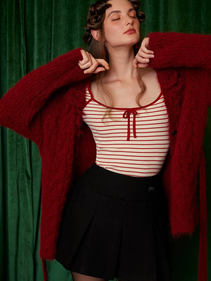 Hand-Crocheted Wool Knit Cardigan