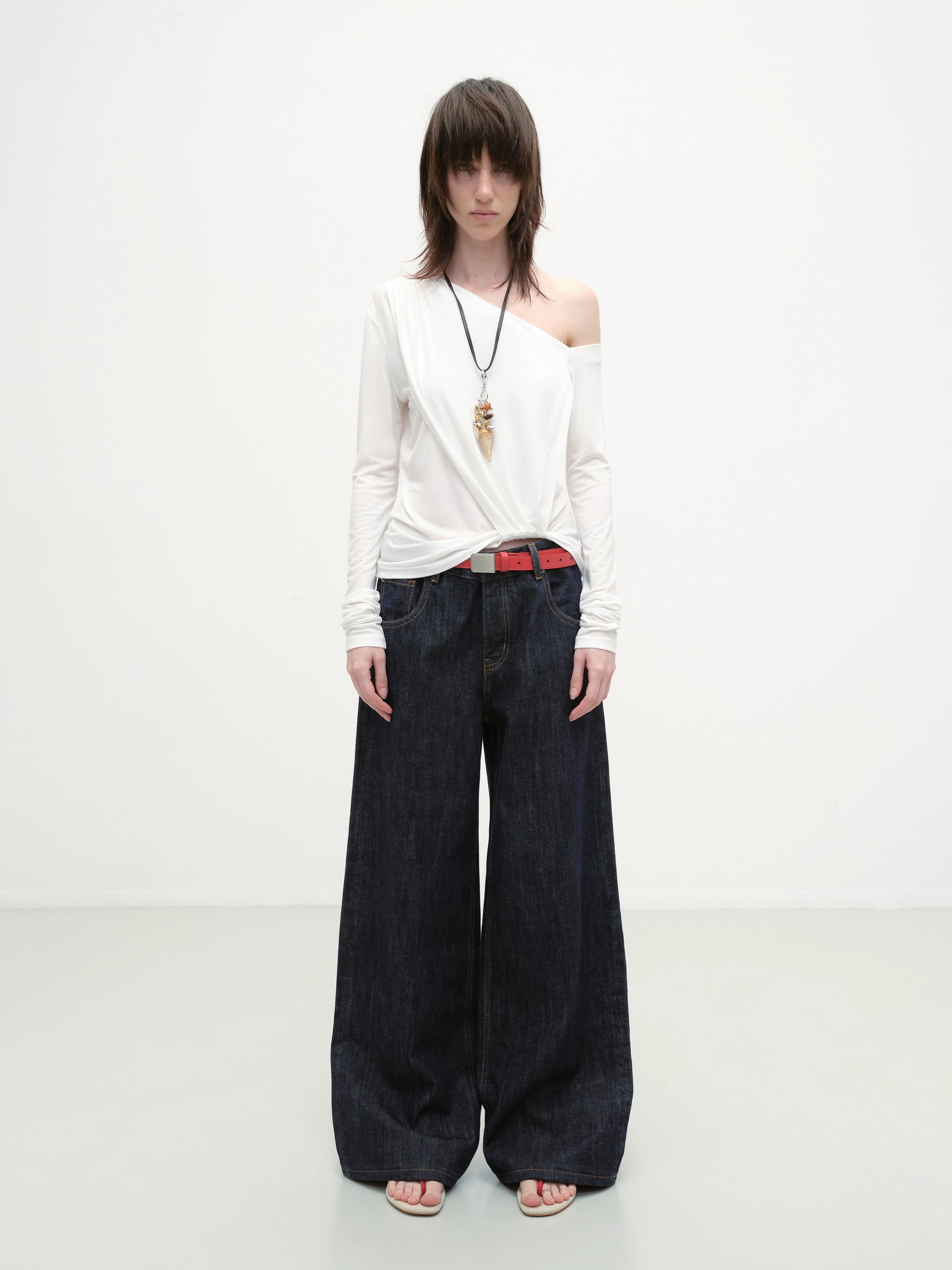 Chugangxi Draped One-Shoulder T-shirt