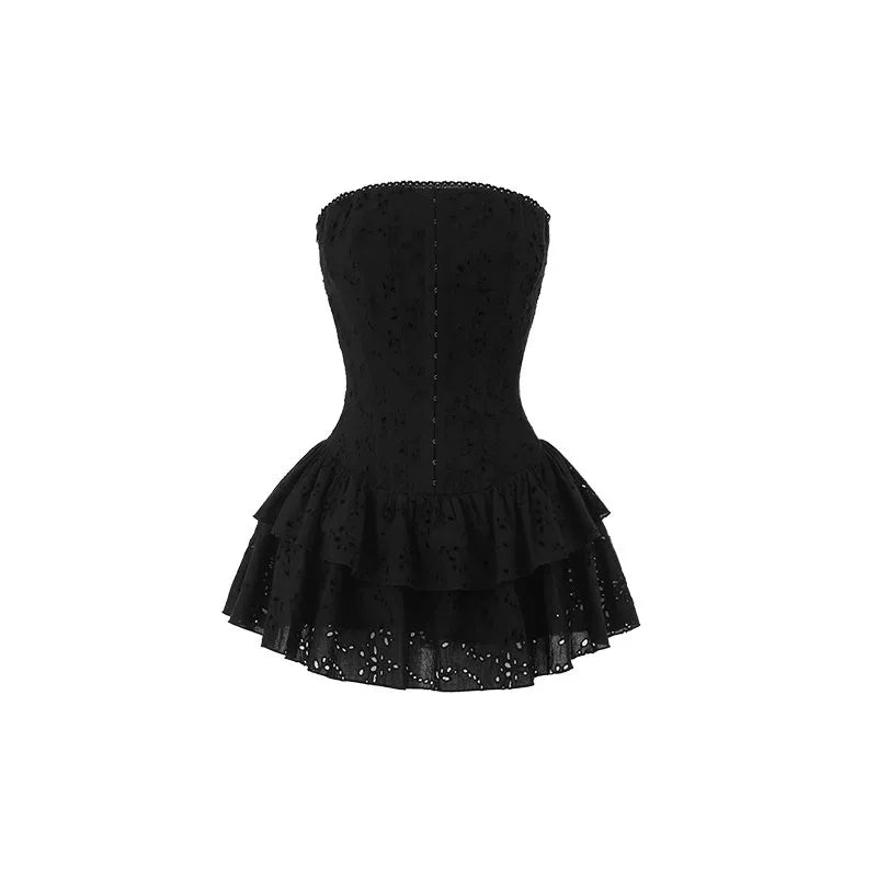 Cotton Jacquard Boned Fit-and-Flare Dress