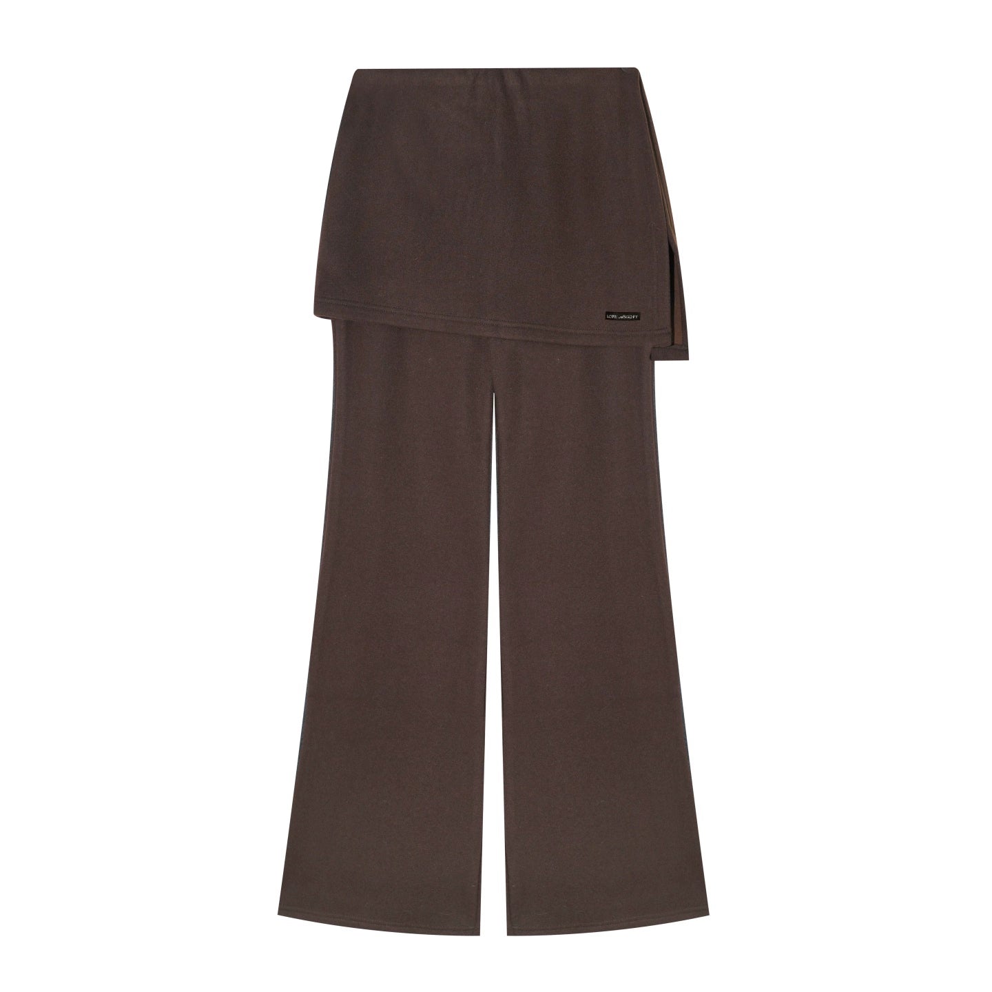 Asgony Asymmetric Layered Flare Knit Pants