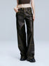 2TH DESIRE Brown PU Straight-Leg Pants – view 2