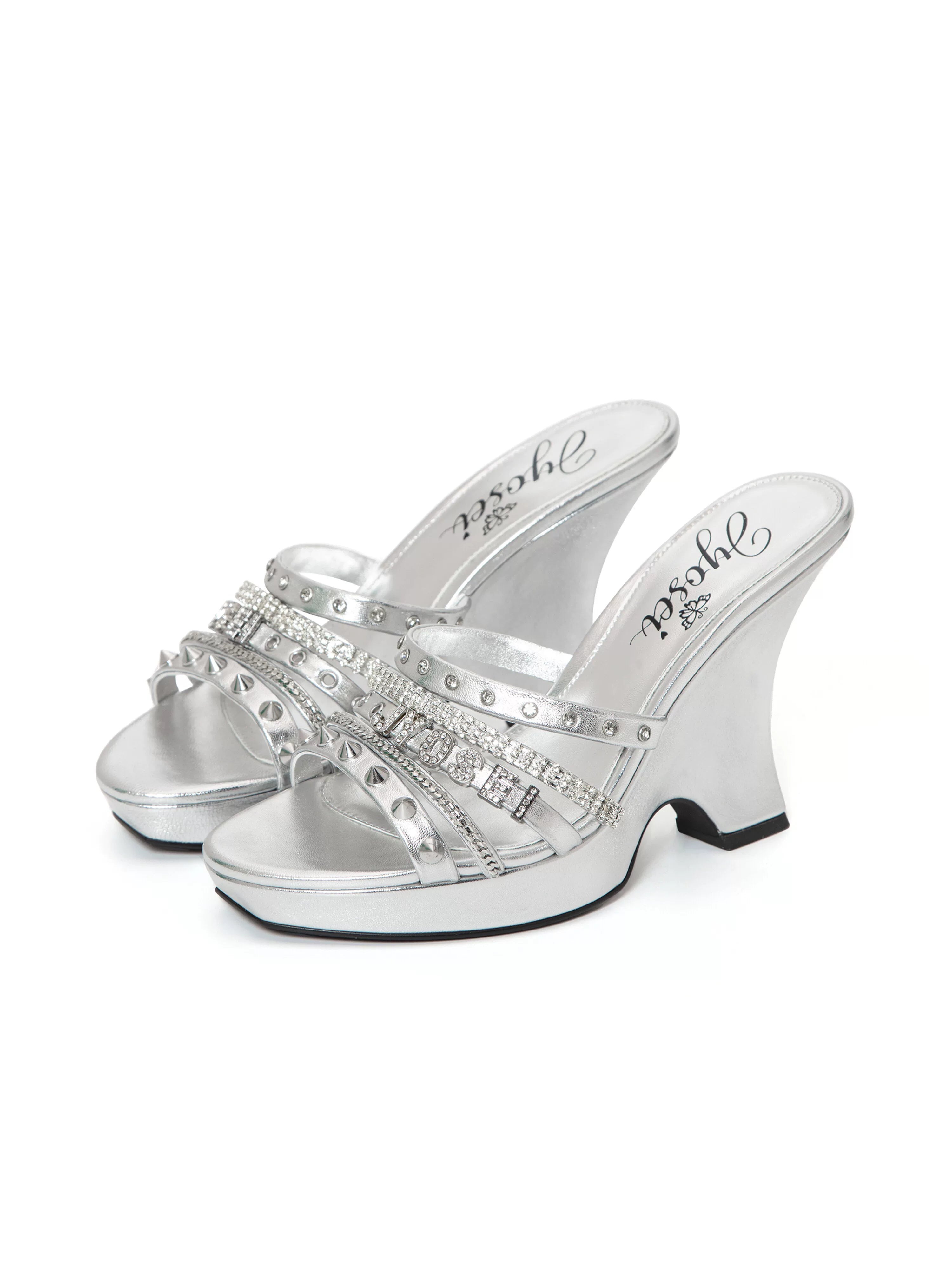 Vintage Leather Platform Wedge Sandals