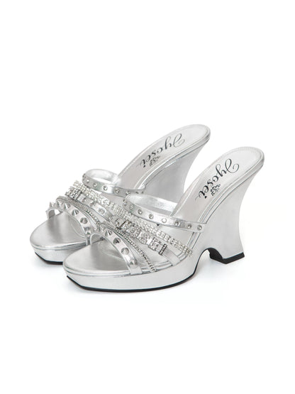Vintage Leather Platform Wedge Sandals
