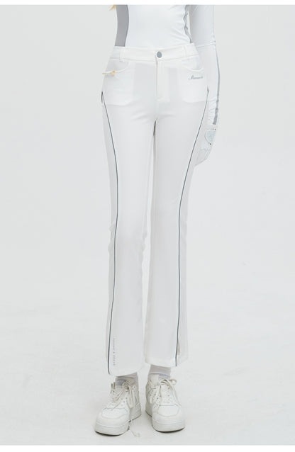 White Quick-dry Golf Turtleneck Top &amp; Trousers Set