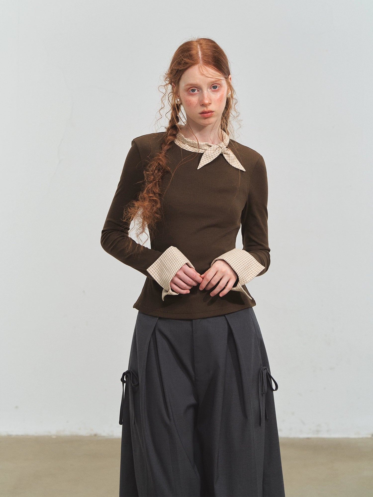 Bow-Tie Patchwork Slim Fit Base T-Shirt