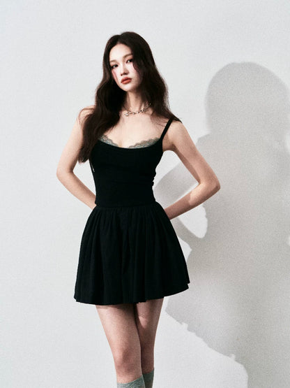 Contrast Lace Trim Slim-Fit Camisole