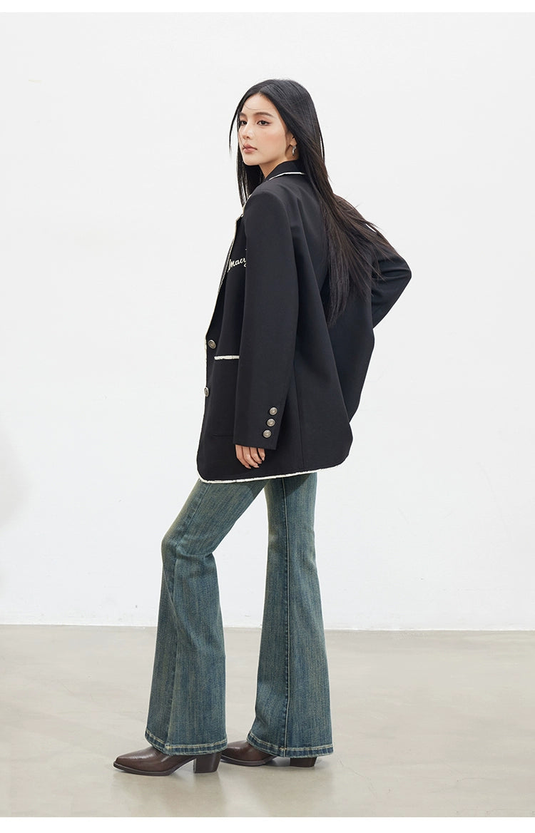 Contrast Fringe Blazer