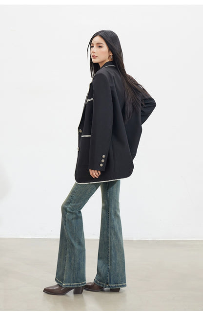 Contrast Fringe Blazer