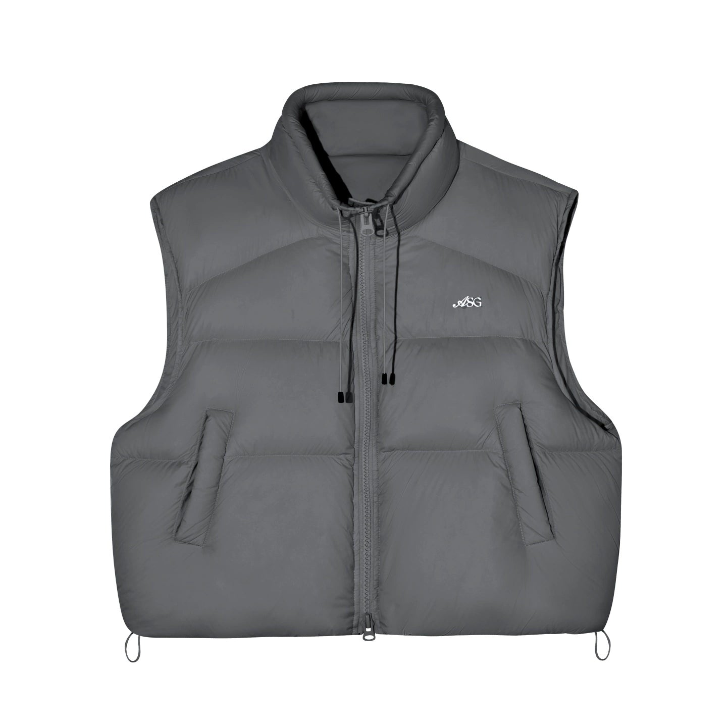 White Duck Down Puffer Stand-Collar Vest