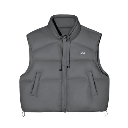 White Duck Down Puffer Stand-Collar Vest
