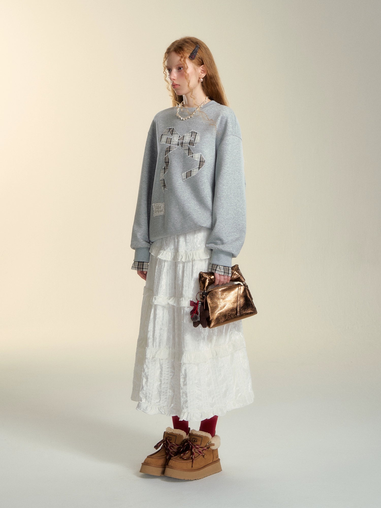 Embroidered Origami Bow Sweatshirt