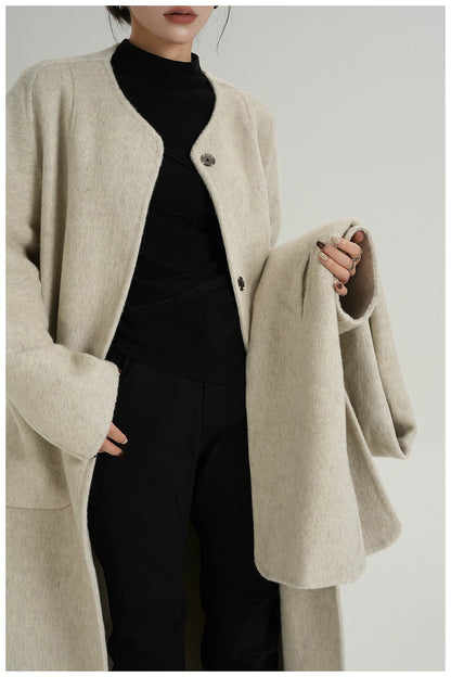 Oversized Double-Faced Wool Long Coat