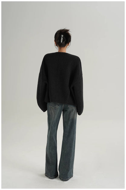 Relaxed-Fit Cropped Double-Faced Wool Jacket