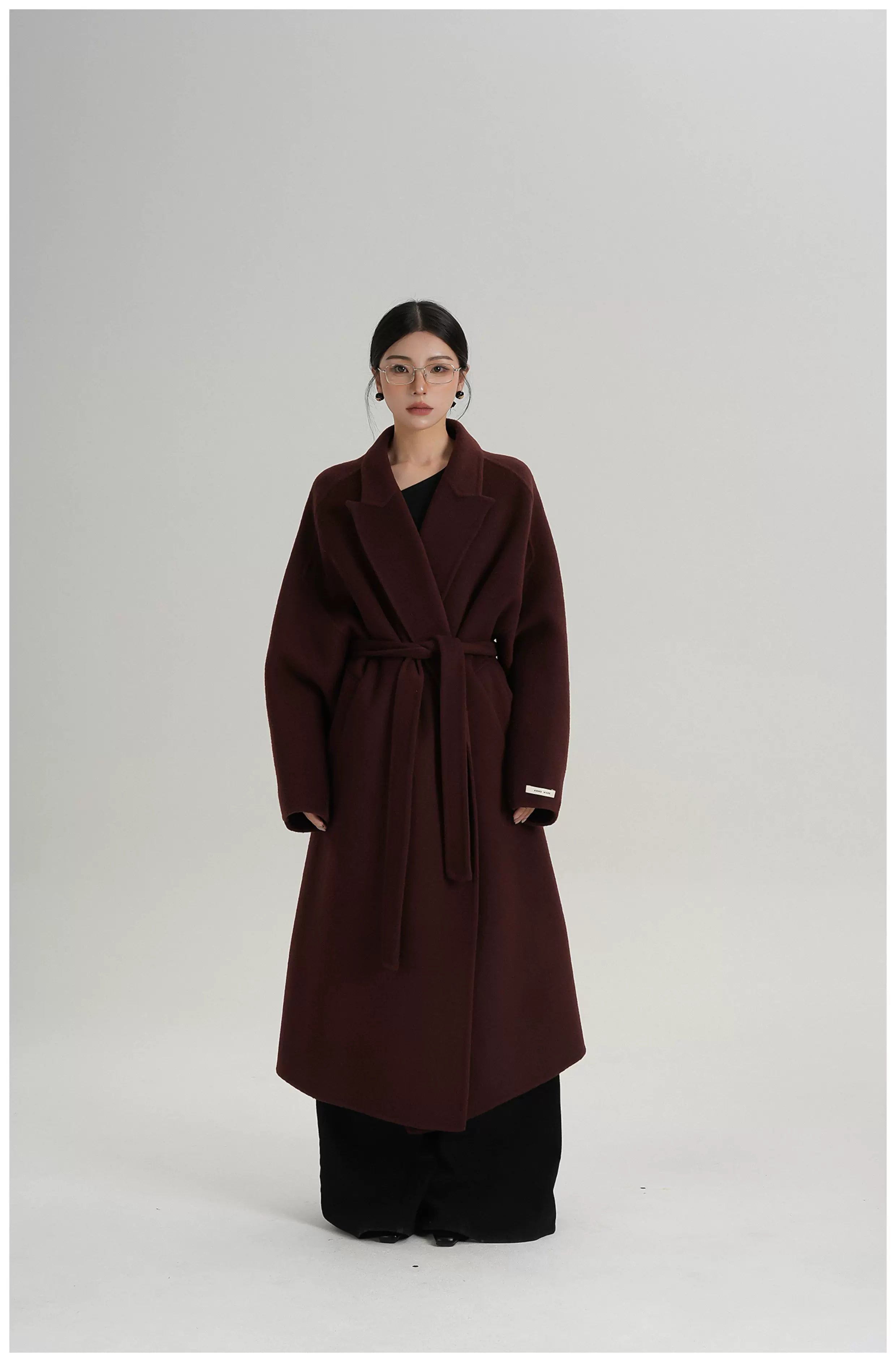 Tie-Belt Long Wool Coat