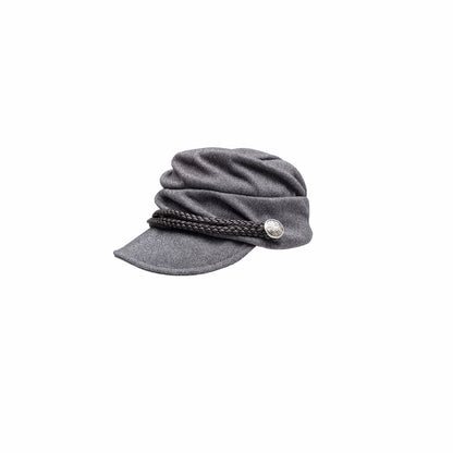 Court-Style Pleated Soft Baker Boy Cap