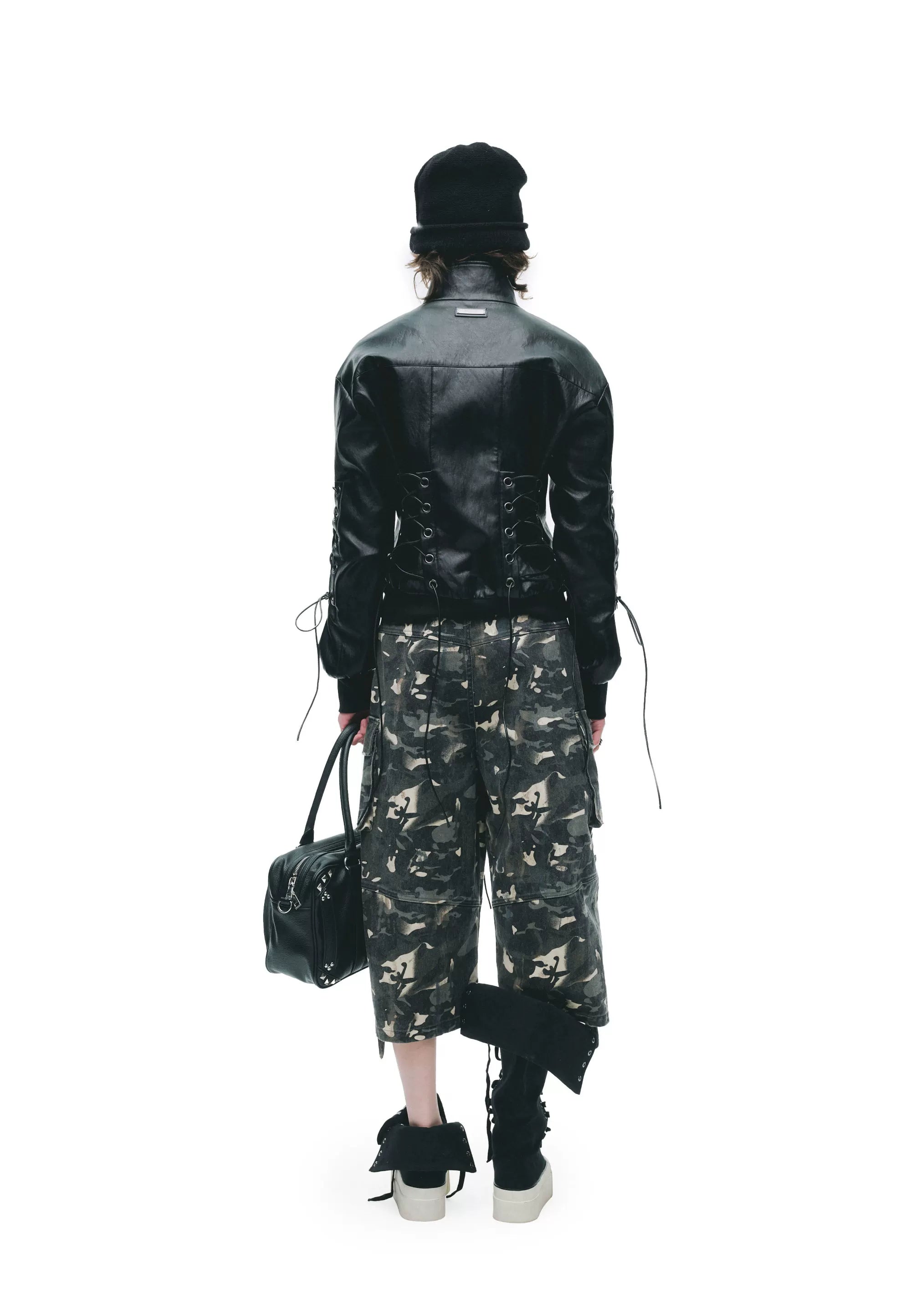 Reversible Tongue Graphic Canvas Boots