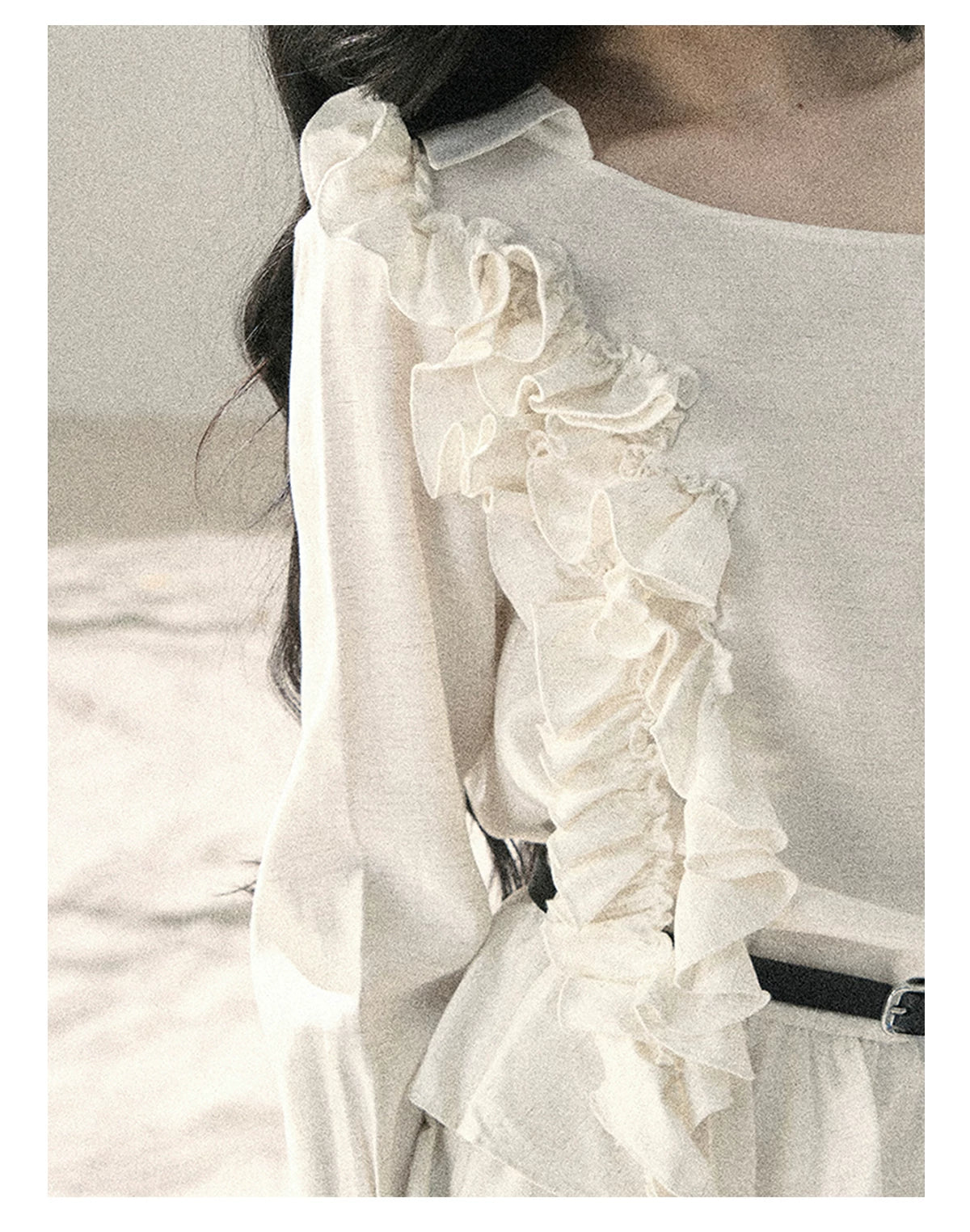 French Ruffle Off-Shoulder Mini Dress
