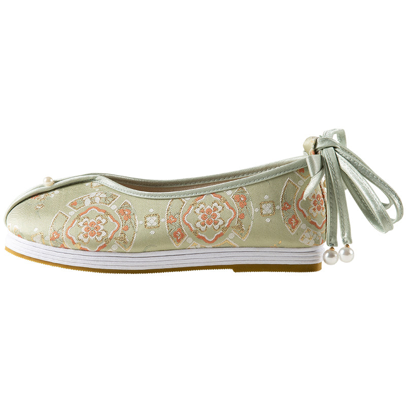 &quot;Green Ball 绿团 &quot; Embroidered Butterfly Knot Flat &amp; Heeled Shoes - CHINASQUAD