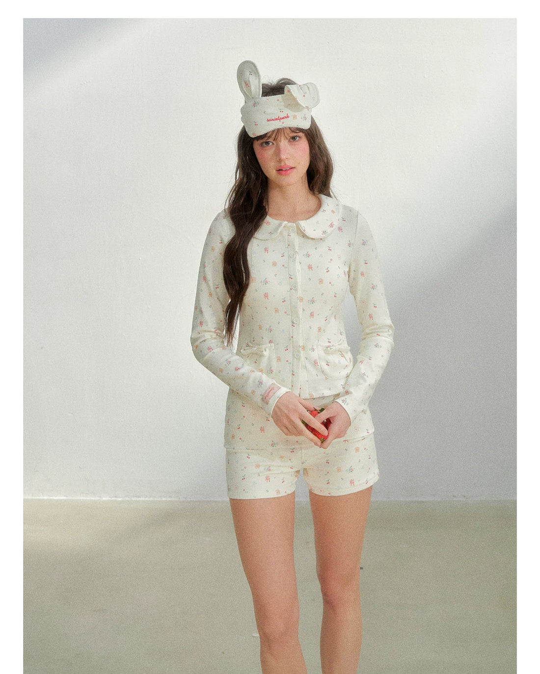 Vintage Hand-Drawn Floral Sleep &amp; Hair Accessory Set