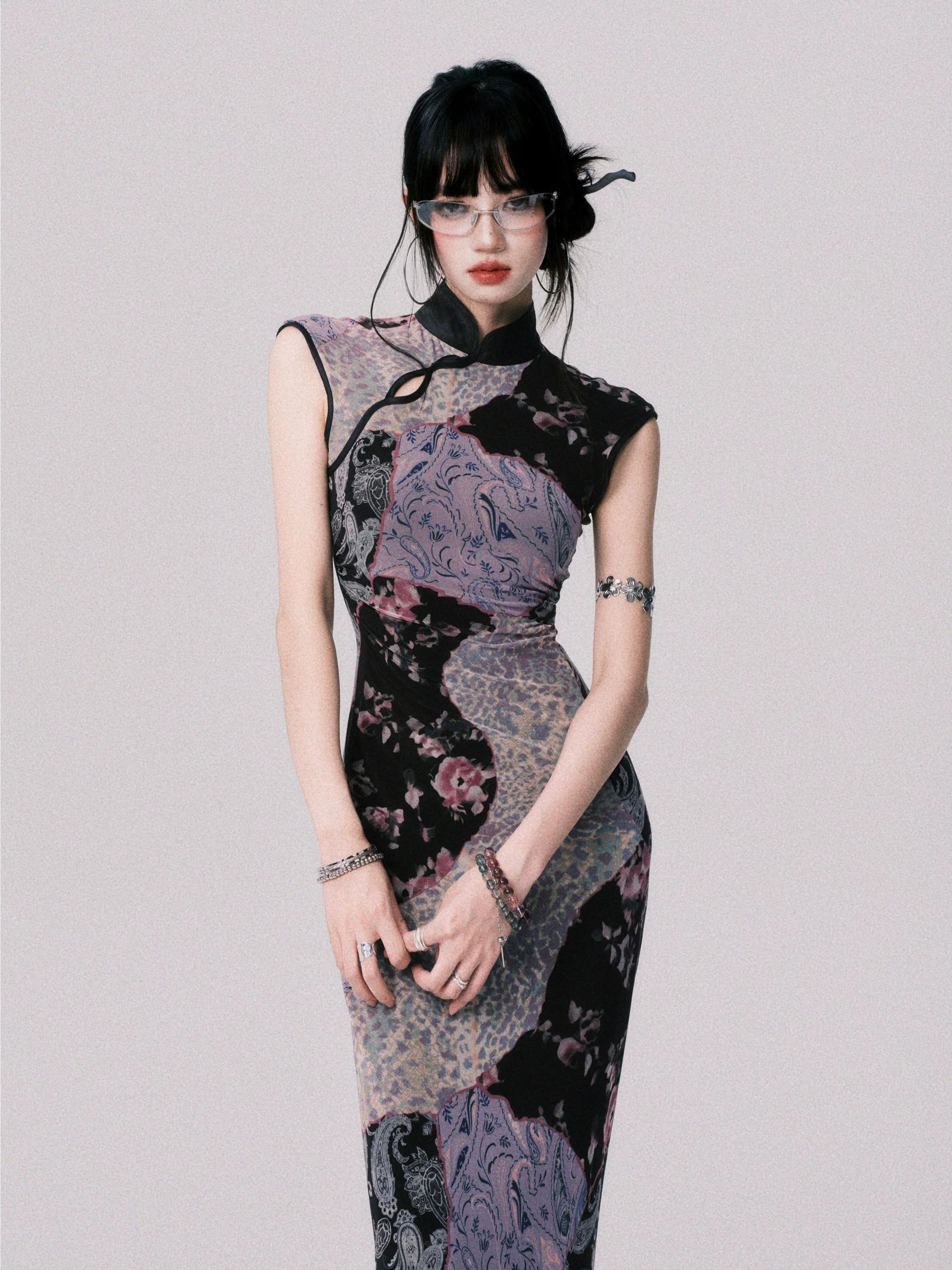 Mesh New Chinese-Style Cheongsam Dress