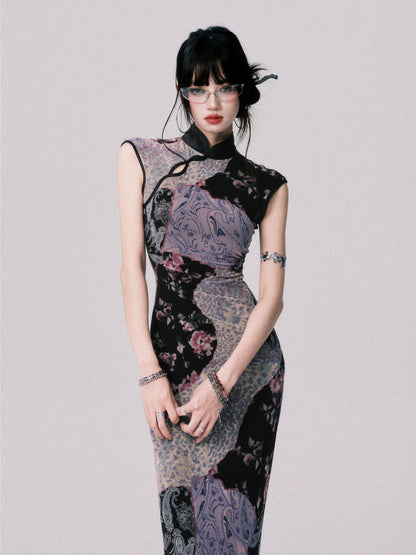 Mesh New Chinese-Style Cheongsam Dress