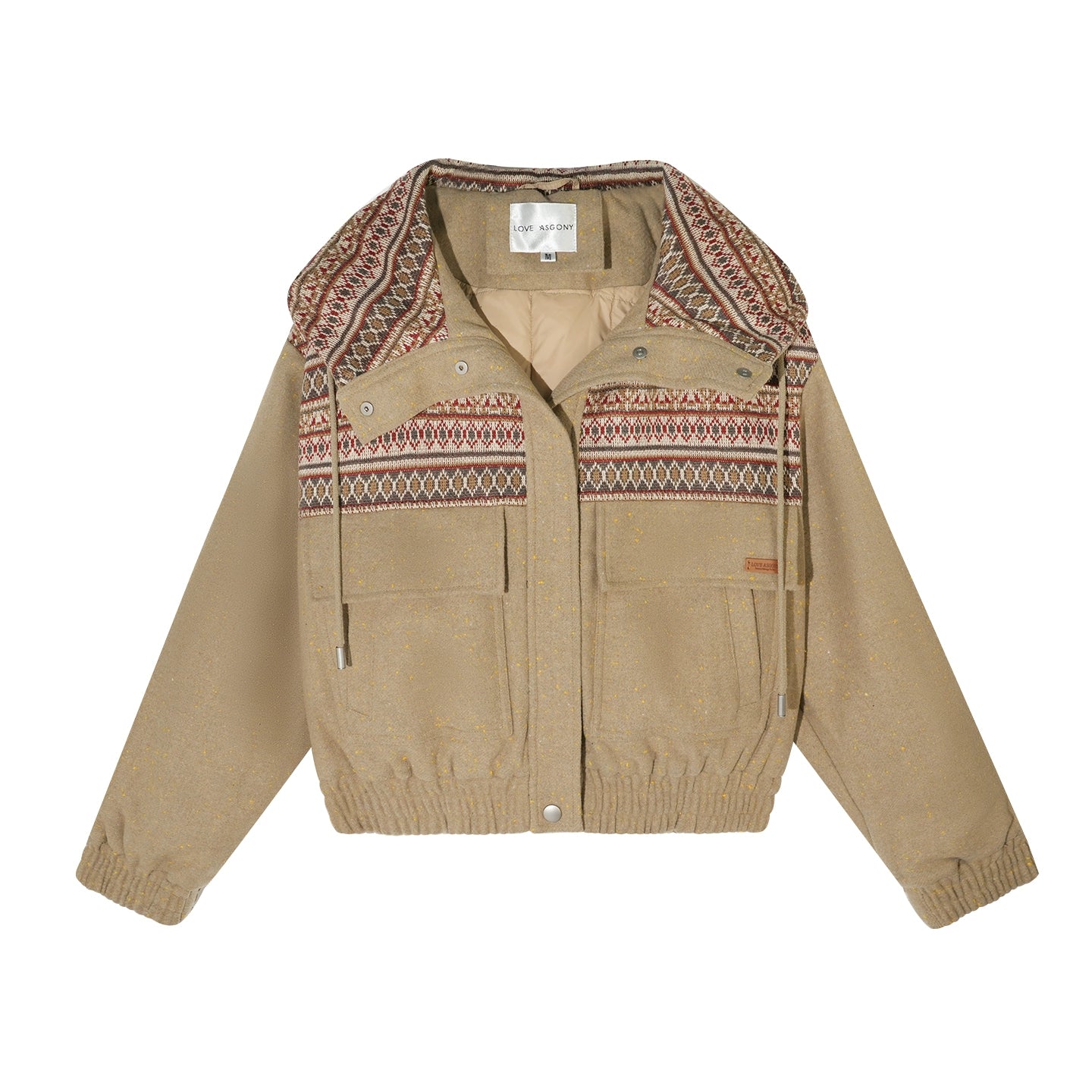 Wool-Blend Hooded Down Jacket