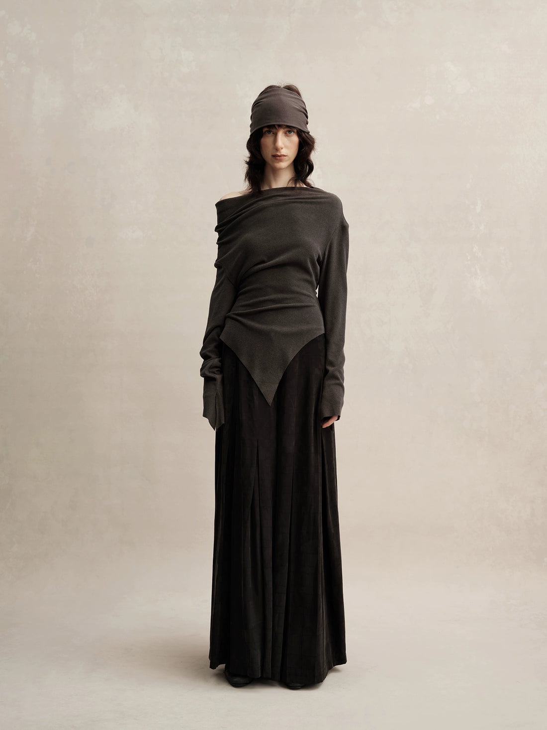 Low Waist Pleated Wide-leg Pants