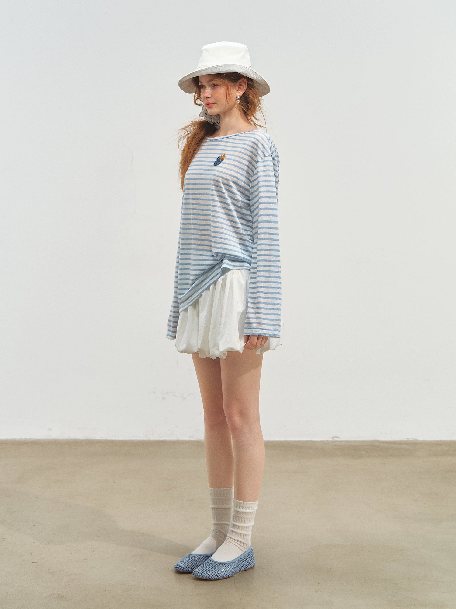 White Ballet-style Puff Midi Skirt - CHINASQUAD