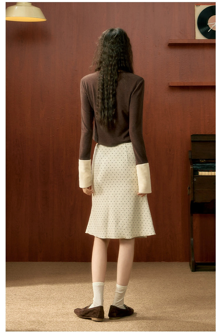 Polka Dot Pencil Mermaid Skirt - CHINASQUAD