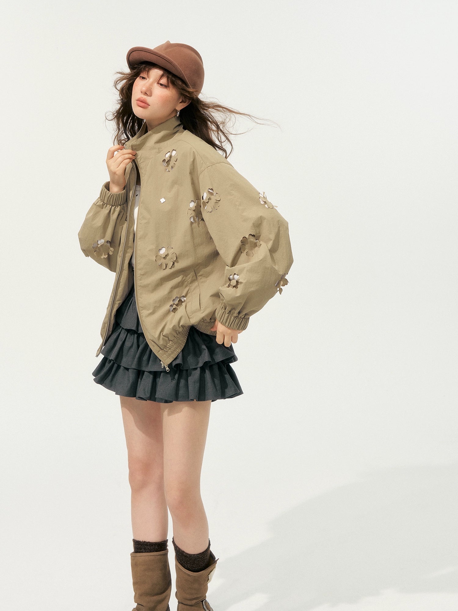 Hollow Cut Floral Jacket - CHINASQUAD